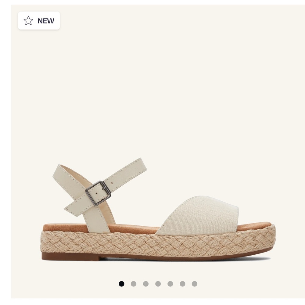 Toms Cream Braided Espadrille Ankle-Strap Sandal